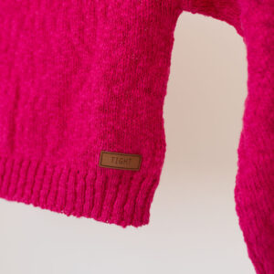 Tricot Cropped Oversized  Algodao Fucsia1