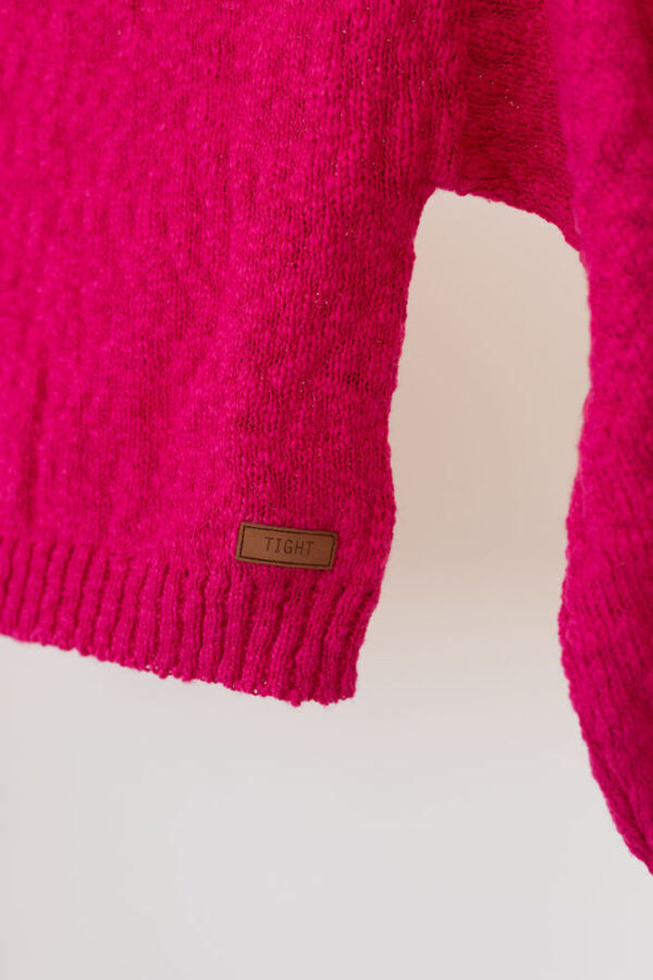 Tricot Cropped Oversized  Algodao Fucsia1