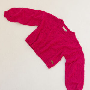 Tricot Cropped Oversized  Algodao Fucsia2