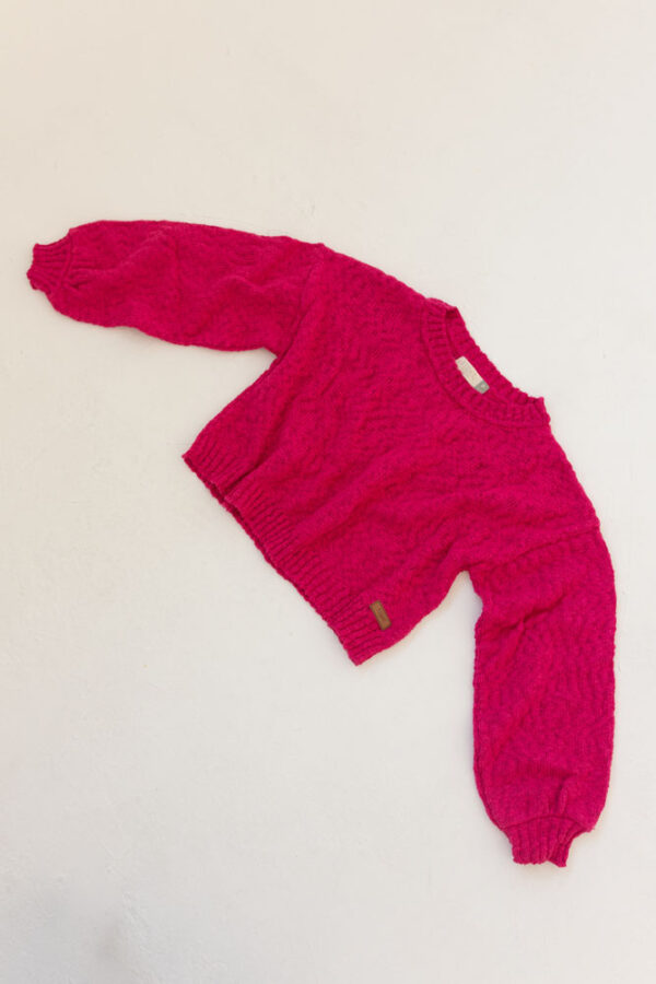 Tricot Cropped Oversized  Algodao Fucsia2